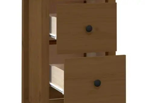 Noptieră, maro miere, 40x35x61,5 cm, lemn masiv de pin - 4/5