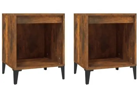 Noptiere, 2 buc., stejar fumuriu, 40x35x50 cm - 2/5