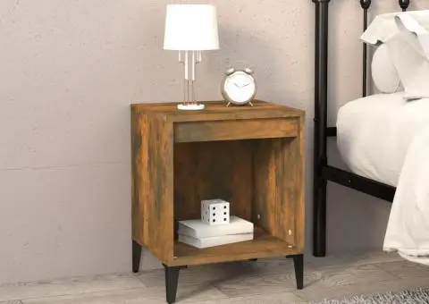 Noptiere, 2 buc., stejar fumuriu, 40x35x50 cm - 3/5