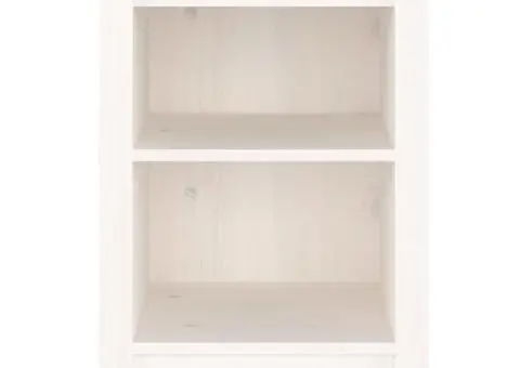 Noptiere, 2 buc., alb, 40x35x55 cm, lemn masiv de pin - 4/5
