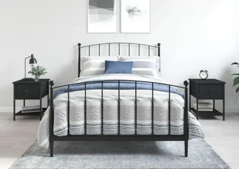 Noptiere, 2 buc., negru, 34x35,5x45 cm, lemn compozit - 1/5