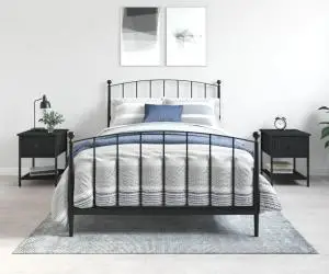 vidaXL Noptiere, 2 buc., negru, 34x35,5x45 cm, lemn compozit