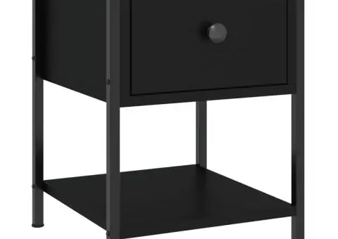 Noptiere, 2 buc., negru, 34x35,5x45 cm, lemn compozit - 3/5