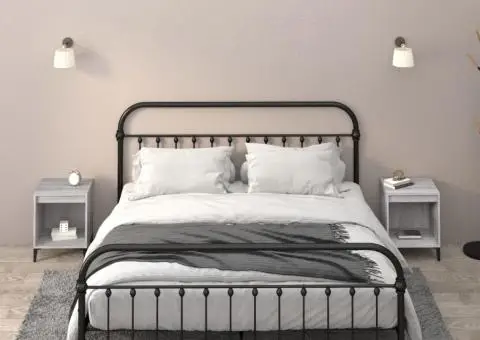 Noptiere, 2 buc., gri sonoma, 40x35x50 cm - 1/5