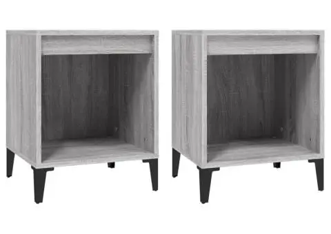 Noptiere, 2 buc., gri sonoma, 40x35x50 cm - 2/5