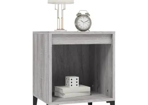 Noptiere, 2 buc., gri sonoma, 40x35x50 cm - 4/5