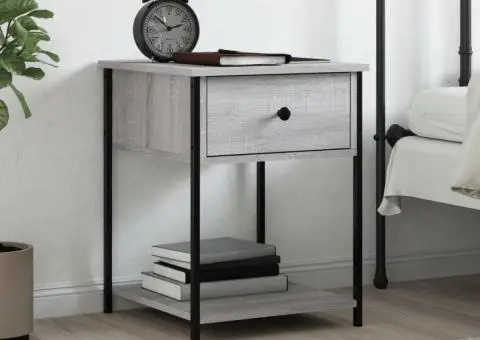 Noptieră, gri sonoma, 44x45x58 cm, lemn compozit - 1/5