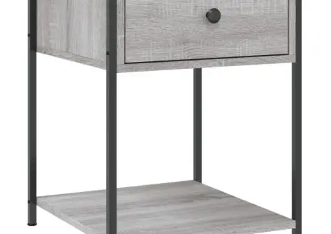 Noptieră, gri sonoma, 44x45x58 cm, lemn compozit - 2/5