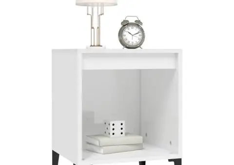 Noptiere, 2 buc., alb extralucios, 40x35x50 cm - 4/5