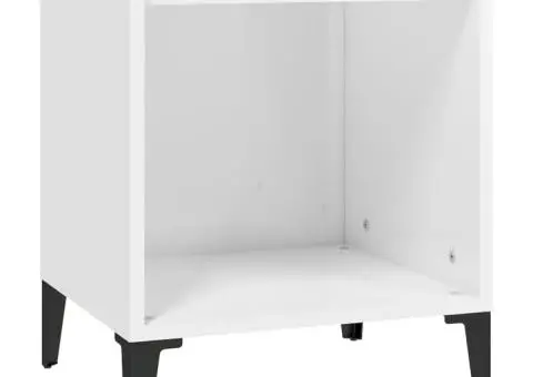 Noptiere, 2 buc., alb extralucios, 40x35x50 cm - 5/5