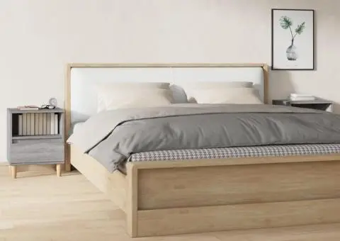 Noptiere, 2 buc., gri sonoma, 40x35x50 cm - 1/5