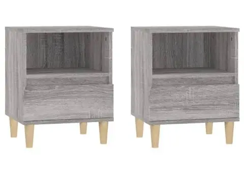 Noptiere, 2 buc., gri sonoma, 40x35x50 cm - 2/5