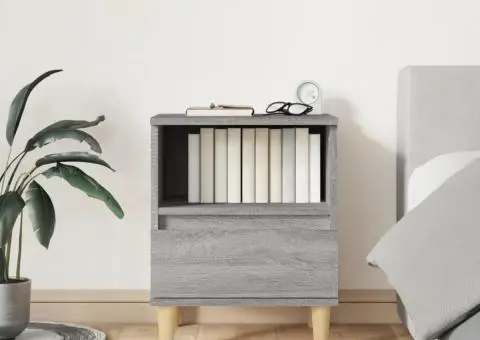 Noptiere, 2 buc., gri sonoma, 40x35x50 cm - 3/5