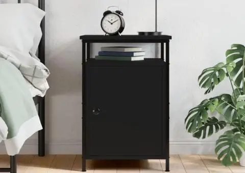 Noptieră, negru, 40x42x60 cm, lemn prelucrat - 1/5