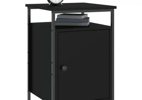 Noptieră, negru, 40x42x60 cm, lemn prelucrat - 3/5