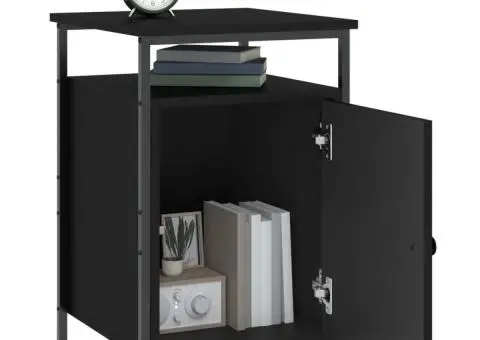 Noptieră, negru, 40x42x60 cm, lemn prelucrat - 4/5