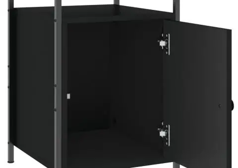 Noptieră, negru, 40x42x60 cm, lemn prelucrat - 5/5