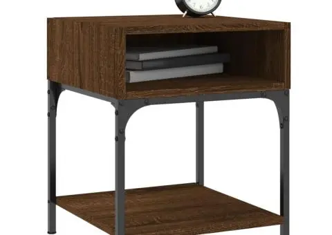 Noptiere, 2 buc., stejar maro, 40x41x50 cm, lemn compozit - 3/5