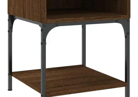 Noptiere, 2 buc., stejar maro, 40x41x50 cm, lemn compozit - 4/5