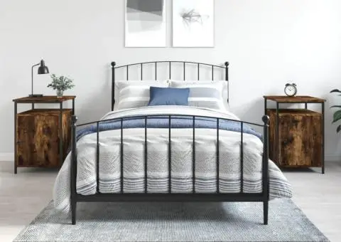 Noptiere, 2 buc., stejar fumuriu, 40x42x60 cm, lemn prelucrat - 1/5