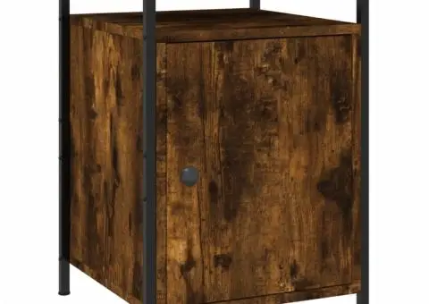 Noptiere, 2 buc., stejar fumuriu, 40x42x60 cm, lemn prelucrat - 3/5