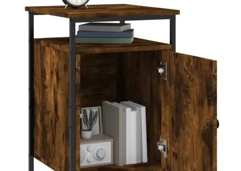 Noptiere, 2 buc., stejar fumuriu, 40x42x60 cm, lemn prelucrat - 5/5