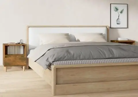 Noptiere, 2 buc., stejar fumuriu, 40x35x50 cm - 1/5