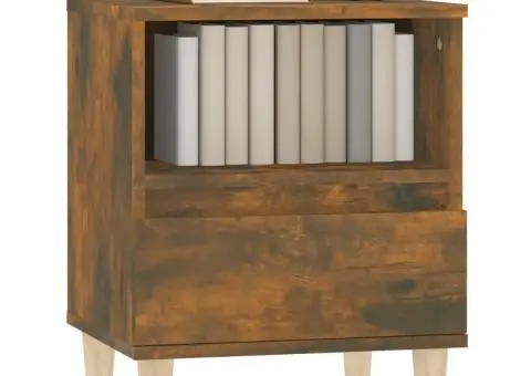 Noptiere, 2 buc., stejar fumuriu, 40x35x50 cm - 4/5