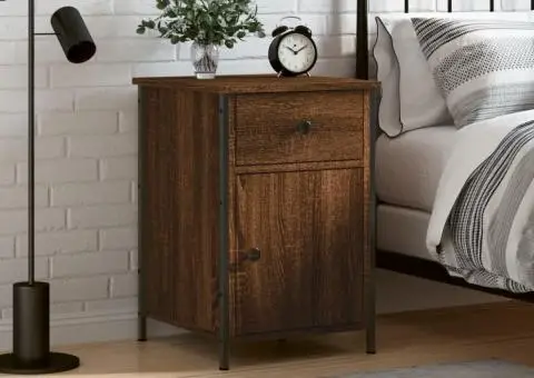 Noptieră, stejar maro, 40x42x60 cm, lemn prelucrat - 1/5