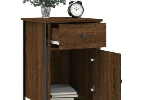 Noptieră, stejar maro, 40x42x60 cm, lemn prelucrat - 4/5