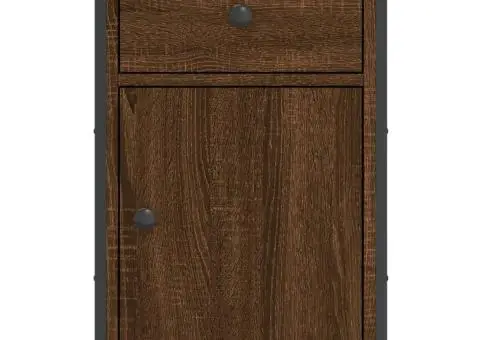 Noptieră, stejar maro, 40x42x60 cm, lemn prelucrat - 5/5