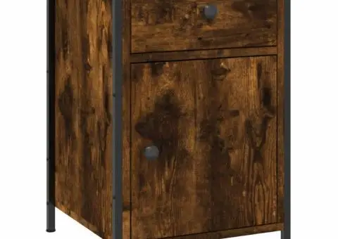 Noptieră, stejar fumuriu, 40x42x60 cm, lemn prelucrat - 2/5