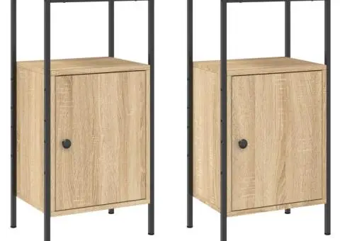 Noptiere, 2 buc., stejar sonoma, 41x31x80 cm, lemn compozit - 2/5