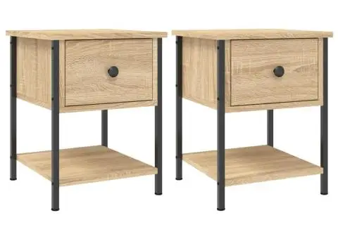 Noptiere, 2 buc., stejar sonoma, 34x35,5x45 cm, lemn compozit - 2/5