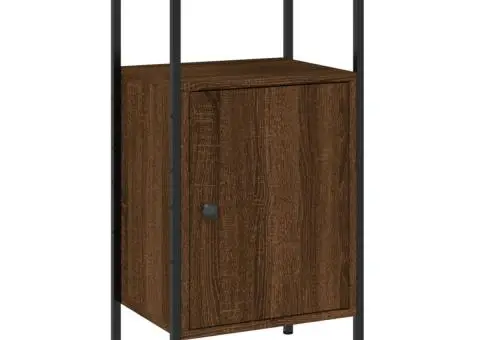 Noptiere, 2 buc., stejar maro, 41x31x80 cm, lemn prelucrat - 5/5