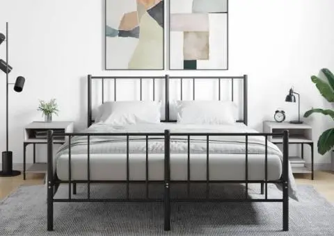 Noptiere, 2 buc., gri sonoma, 40x41x50 cm, lemn compozit - 1/5