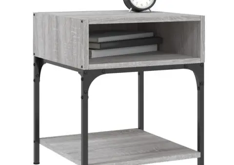 Noptiere, 2 buc., gri sonoma, 40x41x50 cm, lemn compozit - 3/5