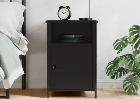 Noptieră, negru, 40x42x60 cm, lemn prelucrat - 1/5