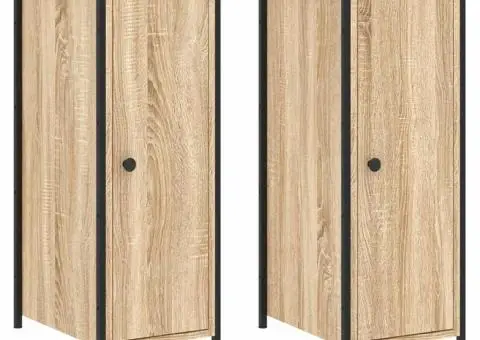 Noptiere, 2 buc., stejar sonoma, 32x42x80 cm, lemn compozit - 2/5