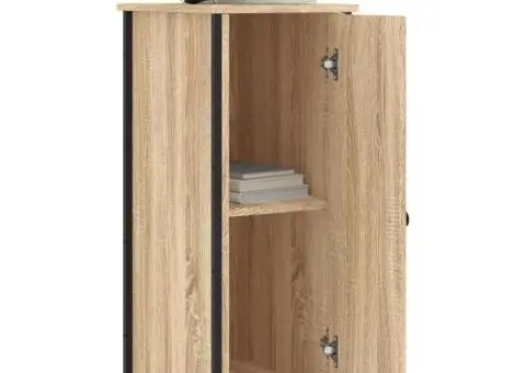 Noptiere, 2 buc., stejar sonoma, 32x42x80 cm, lemn compozit - 4/5