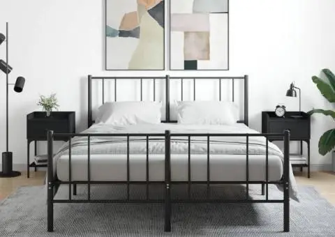 Noptiere, 2 buc., negru, 40,5x31x60 cm, lemn compozit - 1/5