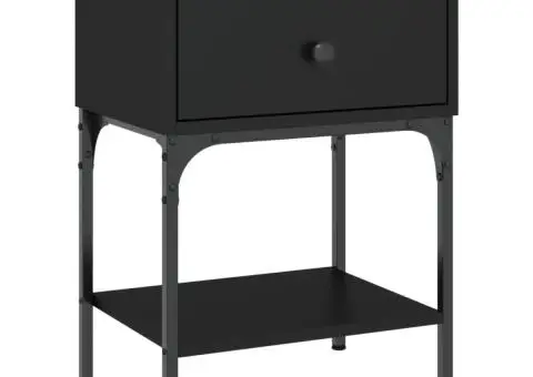 Noptiere, 2 buc., negru, 40,5x31x60 cm, lemn compozit - 5/5