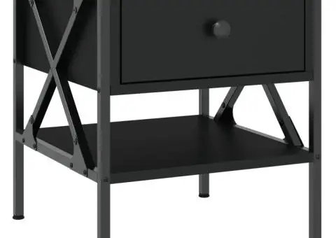 Noptieră, negru, 40x42x45 cm, lemn compozit - 2/5