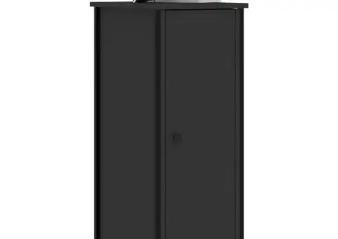 Noptiere, 2 buc., negru, 32x42x80 cm, lemn compozit - 3/5