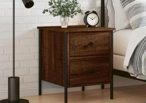 Noptieră, stejar maro, 40x42x50 cm, lemn compozit - 1/5