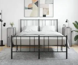 vidaXL Noptiere, 2 buc., gri sonoma, 32x42x80 cm, lemn compozit