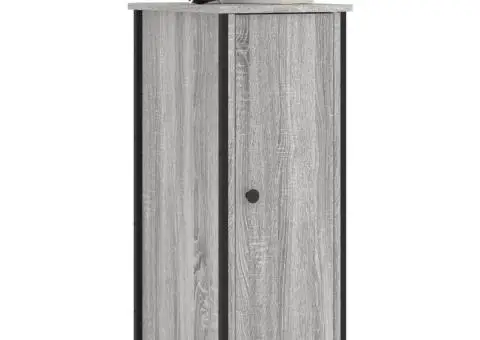 Noptiere, 2 buc., gri sonoma, 32x42x80 cm, lemn compozit - 3/5