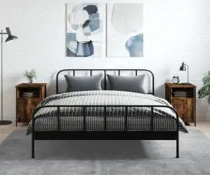 vidaXL Noptiere, 2 buc., stejar fumuriu, 40x42x60 cm, lemn prelucrat