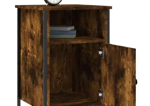 Noptiere, 2 buc., stejar fumuriu, 40x42x60 cm, lemn prelucrat - 4/5