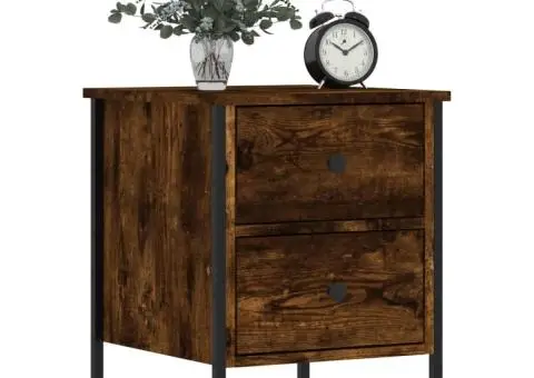 Noptieră, stejar fumuriu, 40x42x50 cm, lemn compozit - 3/5